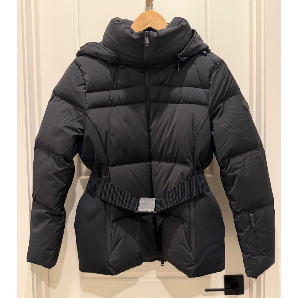 The Recycled Planet Company Gorpcore Puffer Jacket Womens M Black Belted Down